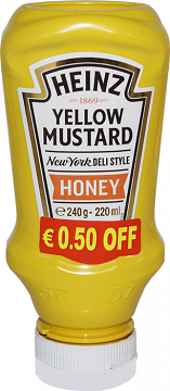 Heinz Κίτρινη Μουστάρδα Με Μέλι 240g -0.50cents