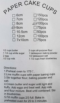 Paper Cake Cups 9cm Various Colours 100Pcs