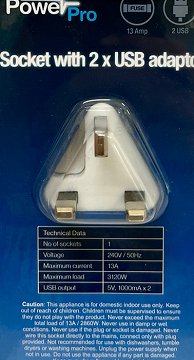 PowerPro Πρίζα Με 2 USB Adaptor