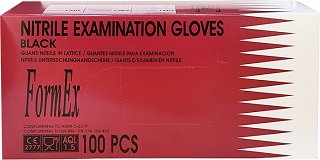Formex Nitrile Disposable Gloves Black Medium 100Pcs