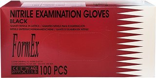 Formex Gloves Nitrile Disposable Gloves Black Large 100Pcs