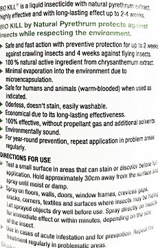 Bio Kill Insecticide Spray For Indoor Use 375ml