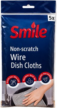 Smile Non-Scratch Wire Dish Cloths 5Τεμ