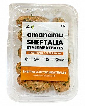 Amanamu Vegan Sheftalia Style Meatballs Plant Based 400g