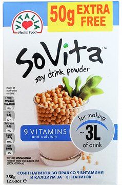 Vitalia Sovita Soy Drink Powder With 9 Vitamins & Calcium 300+50g Extra Free