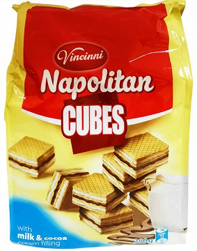 Vincinni Napolitan Cubes Με Κρέμα Γάλα & Κακάο 250g