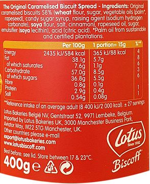 Lotus Biscoff Biscuit Spread 400g