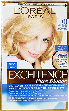 Loreal Excellence Pure Blonde Νο 01 Υπέρ-Ξανθό Φυσικό