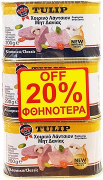 Tulip Pork Luncheon Meat 3X200g -20%