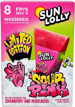 Sun Lolly Sour Pink Ice Lollies To Freeze 8x60ml