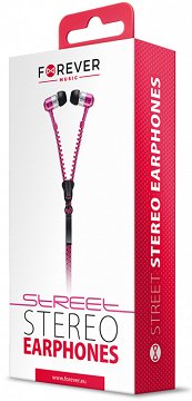 Forever Street Stereo Earphones Pink 1Pc