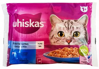 Whiskas Fish Favourites Σολωμό Τόνο Σε Ζελέ 4x85g