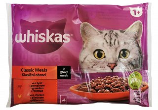 Whiskas Adult Classic Meals Βοδινό Κοτοπουλο Σε Σάλτσα 4X85g