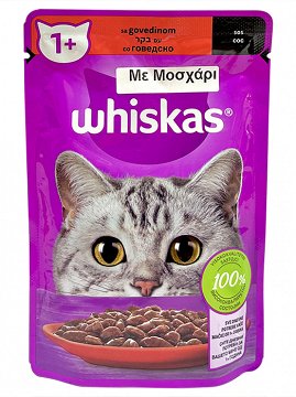 Whiskas Adult Με Μοσχάρι Σε Σάλτσα 85g