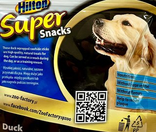 Hilton Super Dog Snacks Duck Wrapped Rawhide Sticks 100g