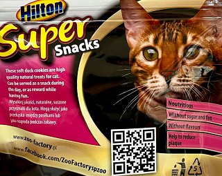 Hilton Super Cat Snacks Soft Duck Cookies 100g