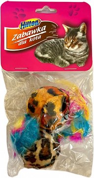 Hilton Cat Toy Ball With Feather 2Τεμ