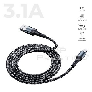 Prestico Fast Charging Data Usb Cable 3.1A Type C 1M 1Pc
