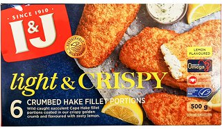 I & J Light & Crispy Παναρισμένα Φιλέτα Μερλούζας Με Άρωμα Λέμόνι 6Τεμ