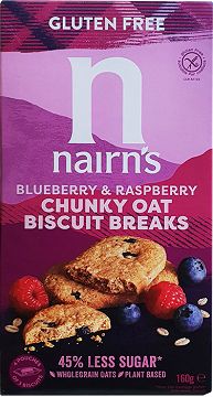 Nairns Biscuit Breaks Oats Blueberry & Raspberry Gluten Free 160g