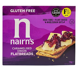 Nairns Caramelised Onion Flatbreads Gluten Free 150g