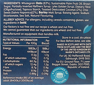 Nairns Oat Biscuits Coconut & Chia 200g