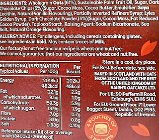 Nairns Oat Biscuits Dark Chocolate Orange 200g