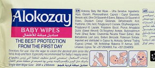 Alokozay Ultra Sensitive Baby Wipes Without Perfume 60Pcs