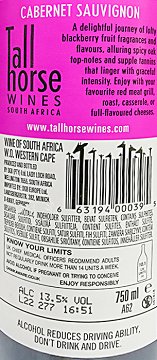 Tall Horse Wines South Africa Cabernet Sauvignon 750ml