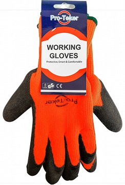 Pro-Teker Working Gloves Freeced Polyester Liner With Latex Coationg