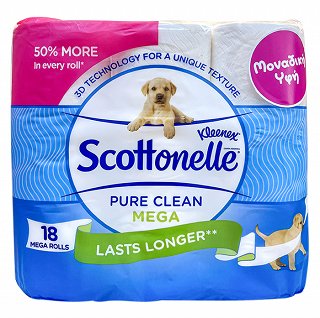 Kleenex Scottonelle Pure Clean Mega Roll White Χαρτί Τουαλέτας 18Τεμ