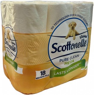 Kleenex Scottonelle Pure Clean Mega Roll Yellow Χαρτί Τουαλέτας 18Τεμ