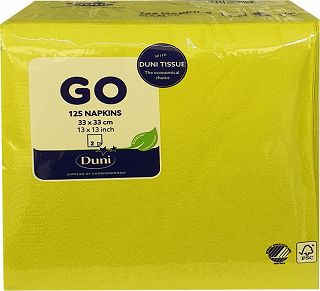 Duni Go Χαρτοπετσέτες Kiwi 2Φύλλα 33Χx33cm 125Τεμ