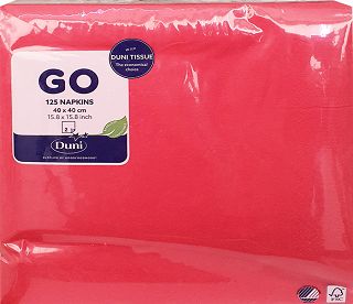 Duni Go Χαρτοπετσέτες Red 2Φύλλα 40Χx40cm 125Τεμ