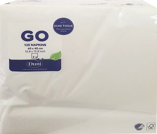Duni Go Χαρτοπετσέτες White 2Φύλλα 40Χx40cm 125Τεμ
