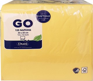 Duni Go Napkins Yellow 2Ply 33x33cm 125Pcs