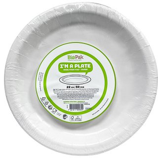 Bio Pak Χάρτινα Πιάτα 22cm 50Τεμ