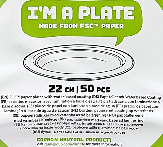 Bio Pak Χάρτινα Πιάτα 22cm 50Τεμ
