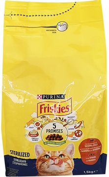 Purina Friskies Ξηρή Τροφή Για Στειρωμένες Γάτες Με Κοτόπουλο Γαλοπούλα Λαχανικά 1,5kg