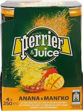 Perrier & Juice Pineapple & Mango 4x250ml