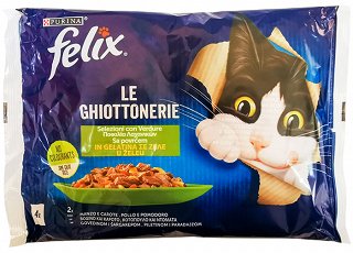 Felix Ποικιλία Λαχανικών Βοδινό & Κοτόπουλο Σε Ζελέ 4x85g