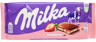 Milka Milk Chocolate Strawberry 100g