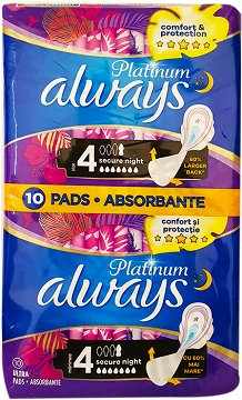 Always Platinum Secure Night With Wings 10Pcs