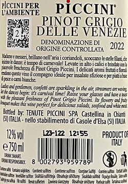 Piccini Pinot Gricio Delle Venezie 750ml