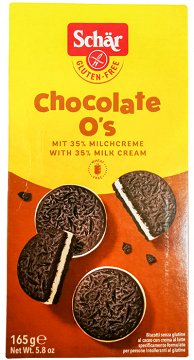 Schar Μπισκότα Chocolate O's Με Κρέμα Χωρίς Γλουτένη 165g