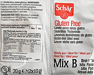 Schar Mix B Ξηρή Μαγιά Χωρίς Γλουτένη 2Χ10g