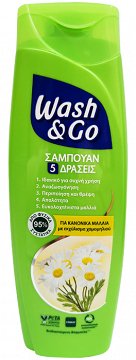 Wash & Go Σαμπουάν 5 Δράσεις Για Κανονικά Μαλλιά 360ml