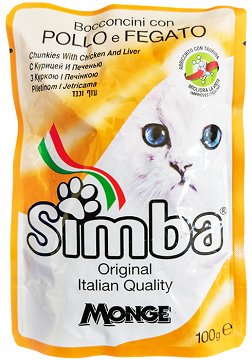 Simba Κοτόπουλο & Συκώτι Μπουκιές 100g