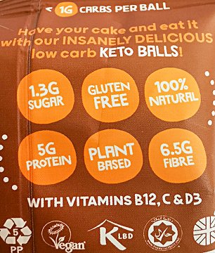 Keto Balls Classic Choc Brownies 3Pcs 25g