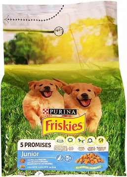 Purina Friskies Junior Ξηρή Τροφή Κοτόπουλο Γάλα Λαχανικά 3kg